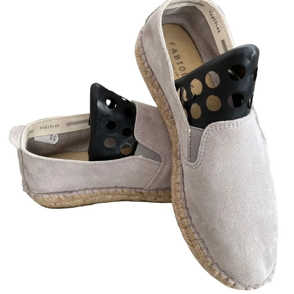 Fabiolas grey/taupe espadrille slip on loafer flat sz 38